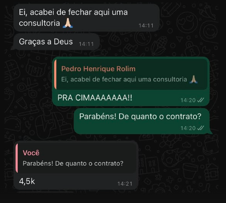 Consultoria fechada por 4,5k