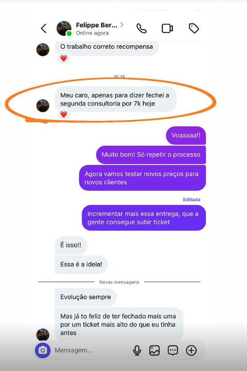 Segunda consultoria fechada por 7k